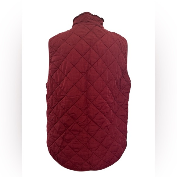 J Crew Mercantile Excursion Quilted Vest Wine Burgundy Maroon Ruffled Size XL - Picture 4 of 7